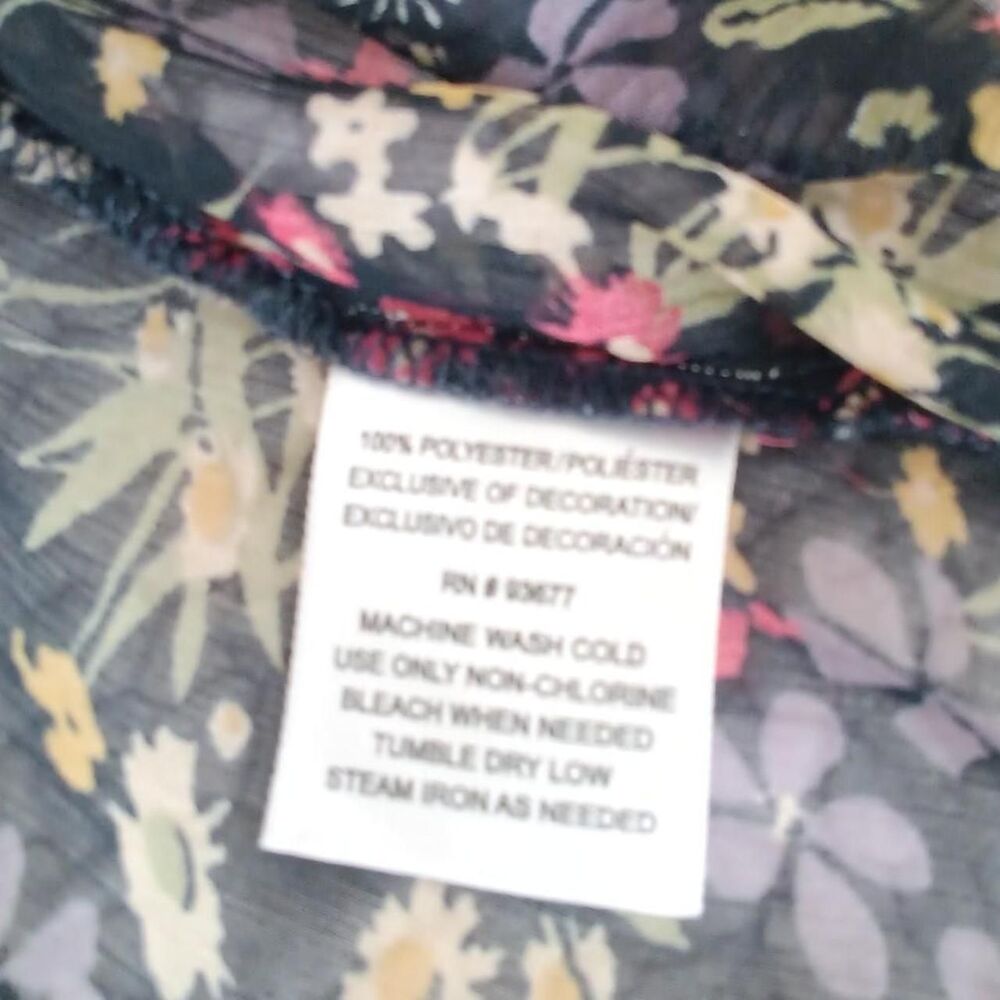 a.n.a A New Approach sheer chiffon floral blouse PL - Picture 7 of 7